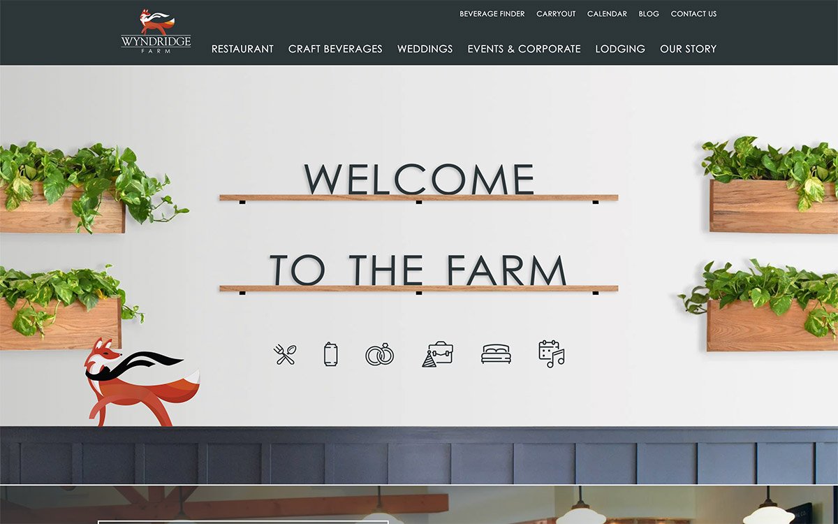 Wyndridge Farm Homepage - Desktop View