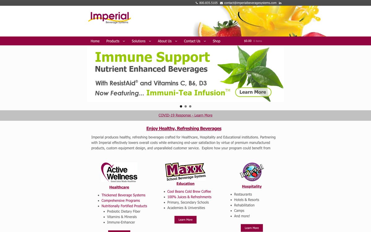 Imperial Beverage Systems Homepage - Before