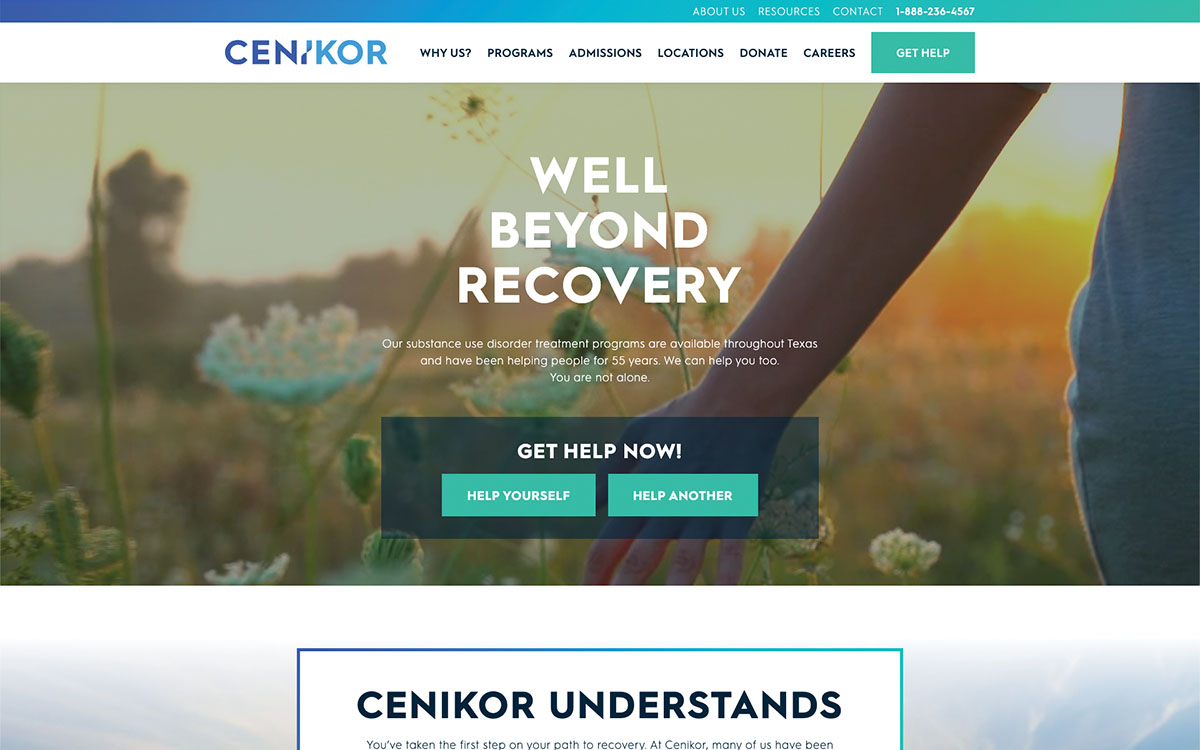 Cenikor Homepage Hero Area